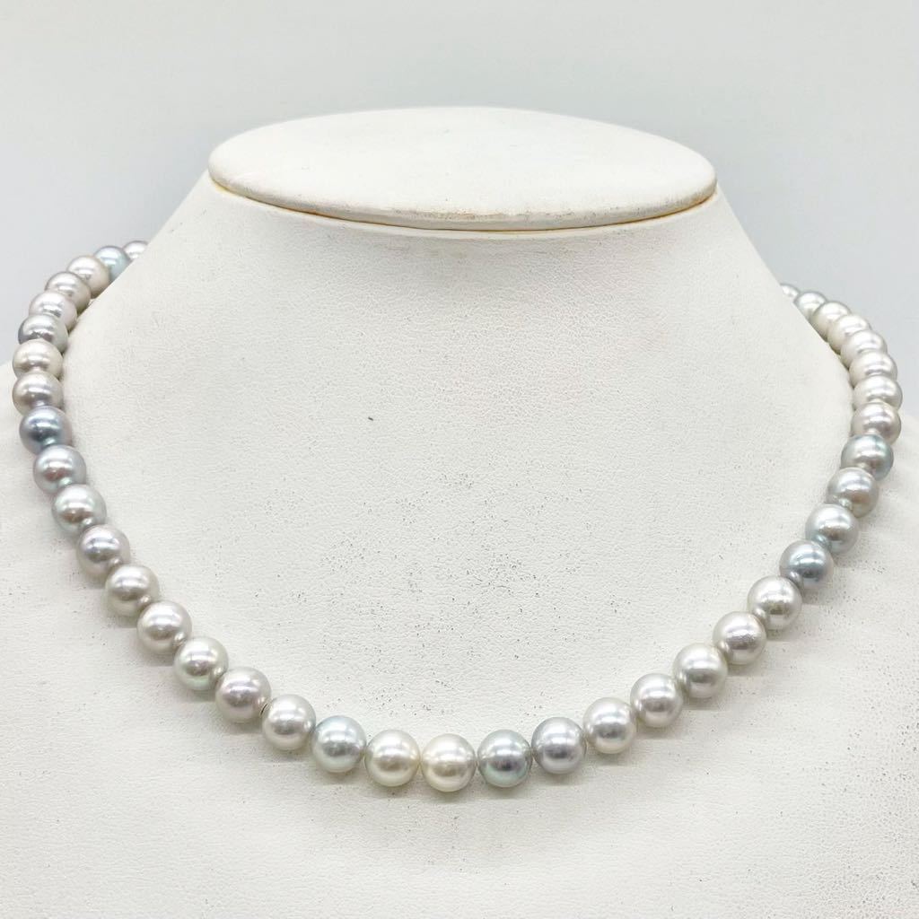 大珠!!■アコヤ本真珠ネックレス■j 約39.0g 約7.5~8.0mm バロック パール pearl necklace accessory jewelry EB0_画像1