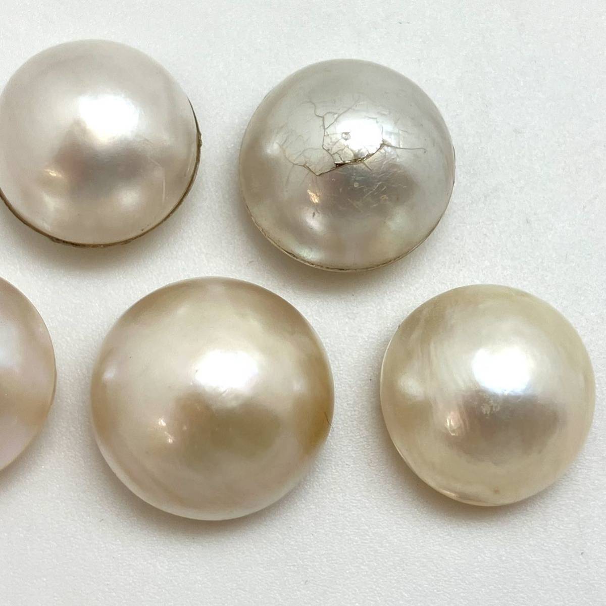 ［マベパール5点おまとめ20g］J 100ct ルース 裸石 宝石 ジュエリー jewelry Pearl マベ貝 半円真珠 ②_画像3