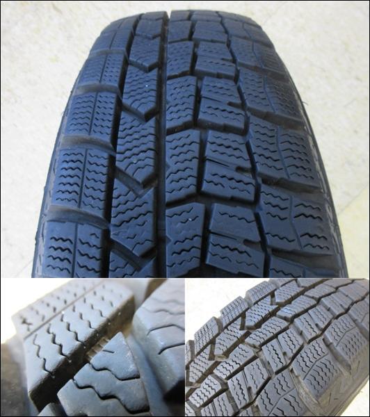 4本 165/65R14 深溝 良品 ダンロップ WINTERMAXX WM02 ウィンターマックス 日本 国産 ブラック アルミ ホイール セット 埼玉 鴻巣_画像2