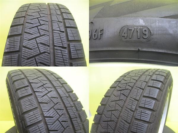 90 ノア ヴォクシー 中古タイヤセット 205/60R16 ピレリ アイスアシンメトリコ+ 2019年製 トップラン R7 6.5 16 5/114.3 +38 シルバー_画像6