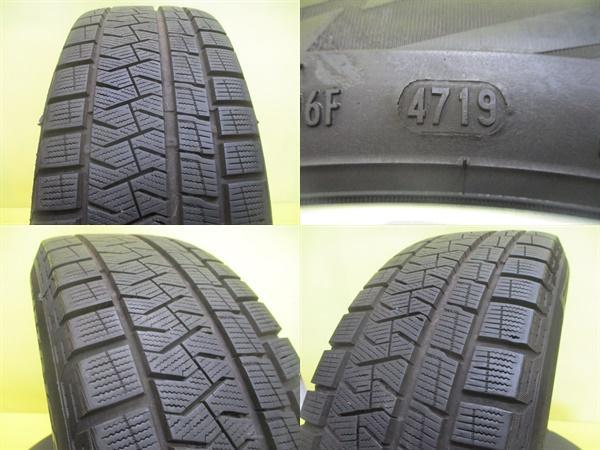 90 ノア ヴォクシー 中古タイヤセット 205/60R16 ピレリ アイスアシンメトリコ+ 2019年製 トップラン R7 6.5 16 5/114.3 +38 シルバー_画像5