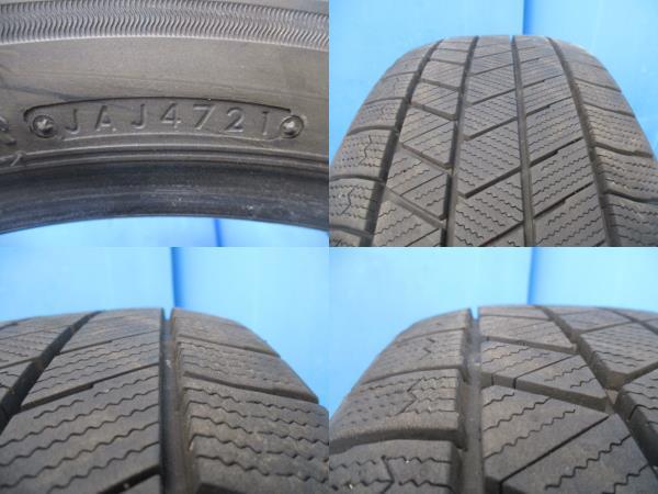 4本 2021年製 中古 スタッドレス タイヤ ブリヂストン BLIZZAK VRX3 215/60R17 96Q ヴェルファイア アルファード エルグランドなどに_画像4