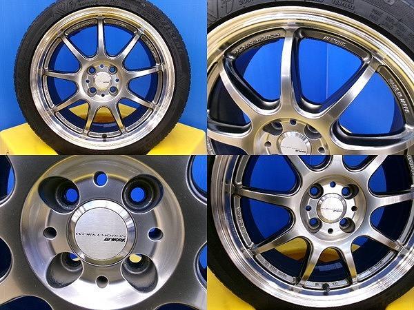 希少 WORK エモーション D9R 17インチ 7J +47 タイヤ 205/45R17 SET ノート epower MAZDA2 デミオ フリード アクア ヤリス ヴィッツ_画像6