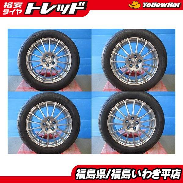 ★いわき★ 中古205/55R16ホイールセット 6.5J+45 5/100 エコフォルム レグノ サマータイヤ 送料無料！_画像1