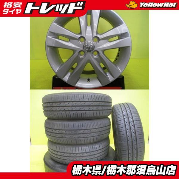 トヨタ iQ 中古夏セット 175/60R16 イエローハット エコファイン 2021年製 純正アルミ 5.0J 16 4/100 +45 シルバー_画像1