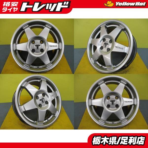 R56 ミニ 専用 中古 社外 アルミ 4本 テクマグ TAS TARGA TECMAG TYPE 206R 16インチ 6.5J ET50 4H-100 BMW MINI R55 R57 R58 足利_画像1