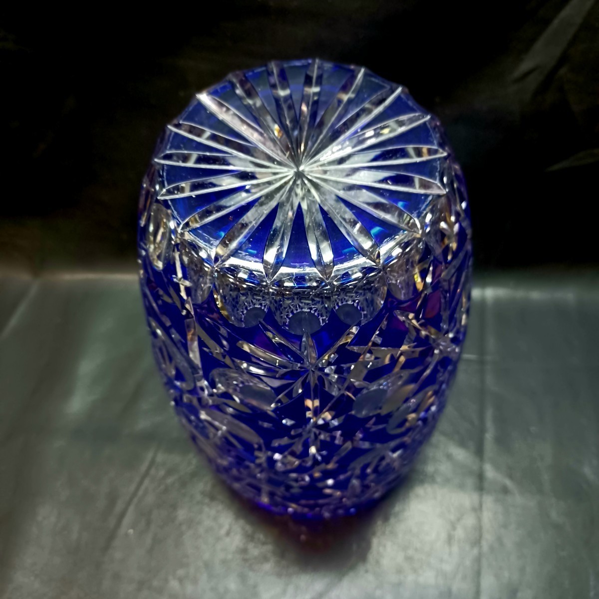 【LAUSITZER GLASS】25㎝★ラウジッツァー カット フラワーベース★GERMANY ドレスデン クリスタル ガラス グラス キリコ 切り子 花器 花瓶_画像5