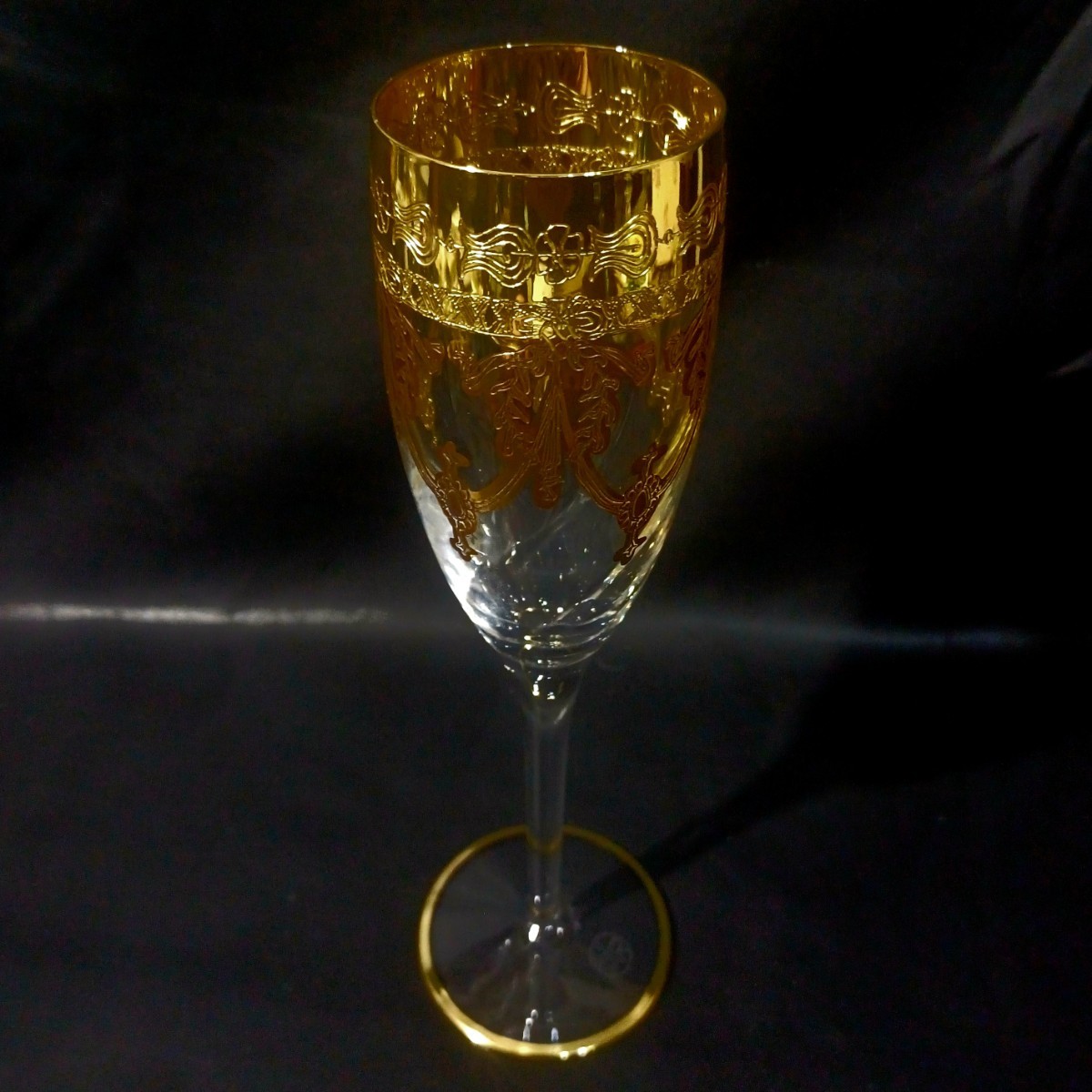 【MURANO】LAGUNA★ムラノ金彩 シャンパン フルート グラス ★ヴェネチアン グラス ムラーノ 島 ベネチアン ガラス ワイン サワー グラスの画像2