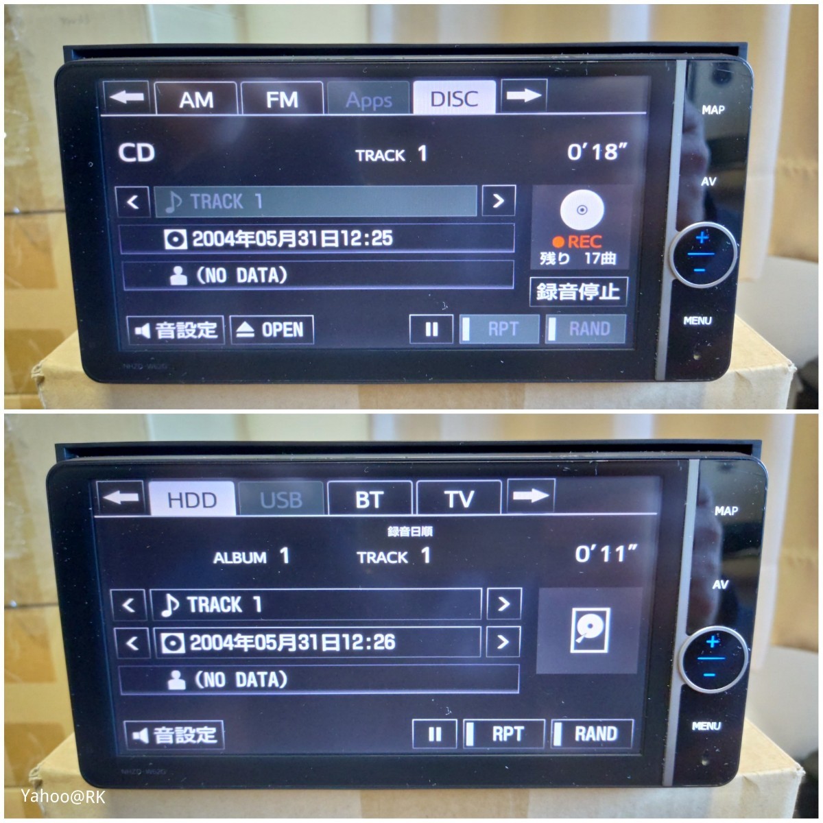 トヨタ純正ナビ 型式 NHZD-W62G DVD再生 テレビ フルセグ SDカード CD録音HDD再生 Bluetooth 品番 08545-00V41 DENSO イクリプス_画像3