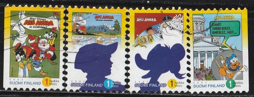 フィンランド2001＃1150－ドナルドダック50年４種揃 済 ＄6.40_画像1