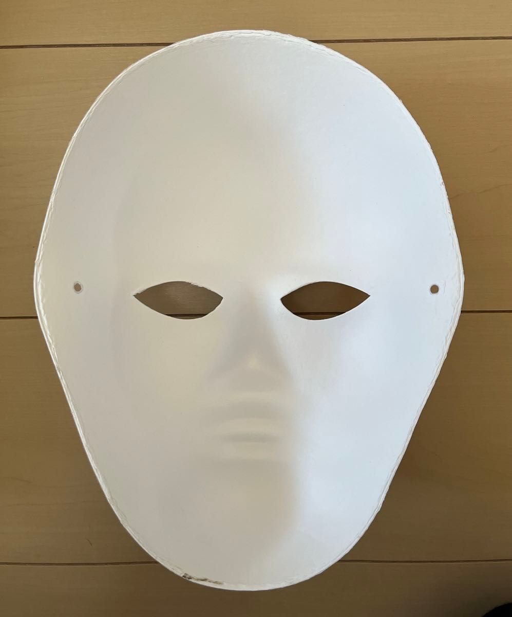 自分でお面作り 無地 男面 白 塗り絵 紙パルプ製 DIY用 マスク 5枚セット タトゥーシール2枚付き！