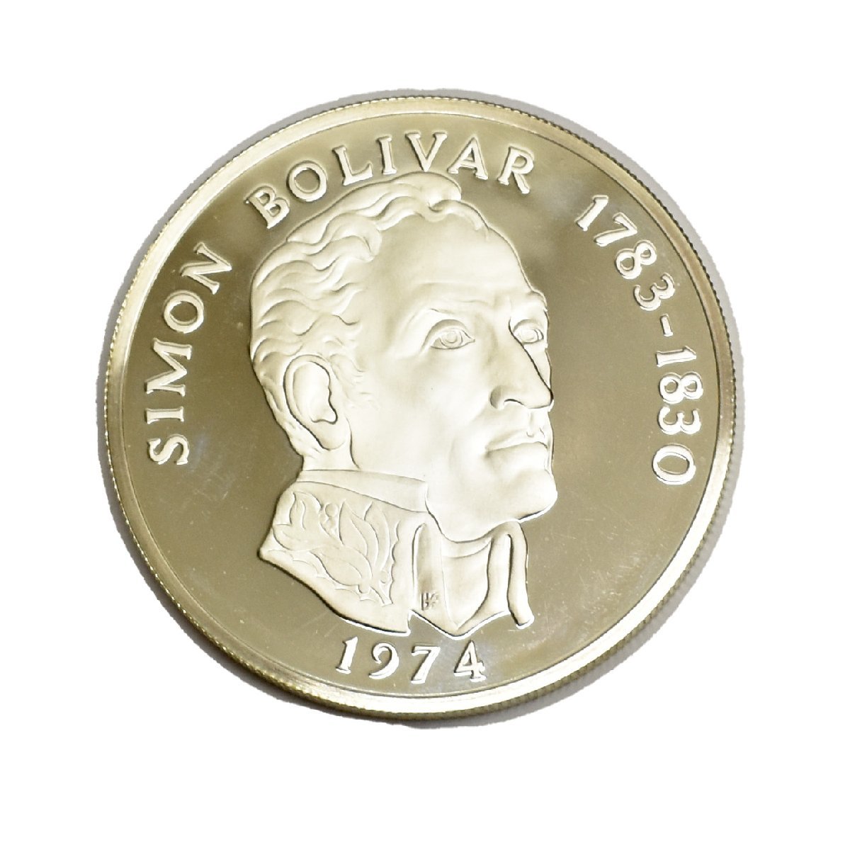 20バルボア銀貨　1974　PANAMA　20　BALBOAS　COIN　パナマ共和国　シモンボリバル　重さ約131g【中古】_画像4