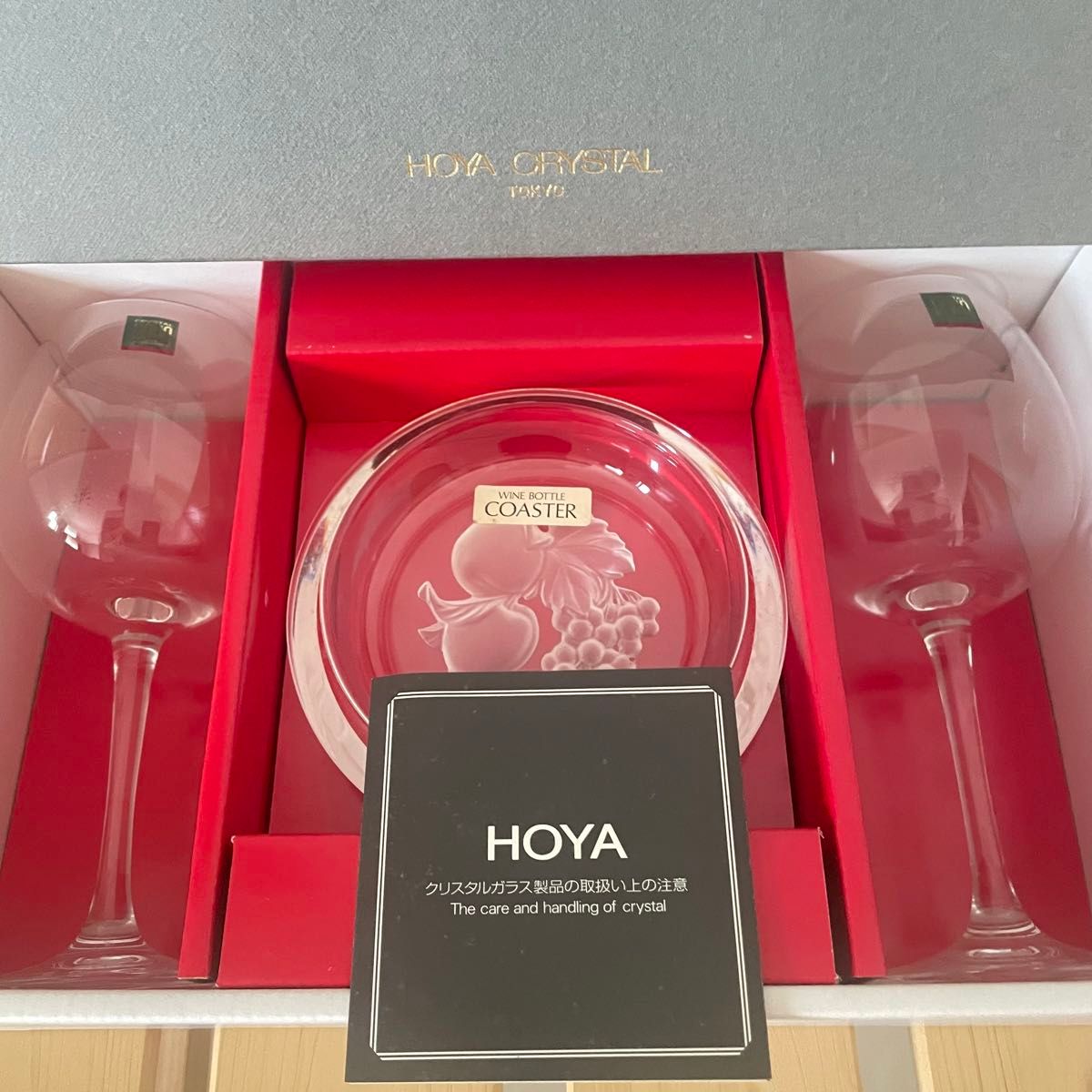 HOYA☆CRYSTAL☆WINE BOTTLE COASTER☆ホヤクリスタル