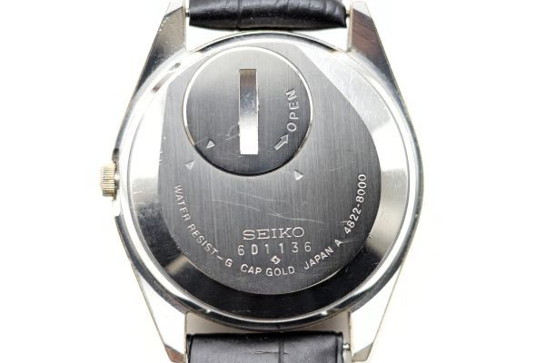 56　SEIKO KING QUARTZ　CAP GOLD　4822-8000　美品 セイコー キングクォーツ デイト キャップゴールド クォーツ メンズ 腕時計_画像4
