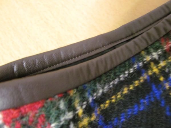 (55964)MACKINTOSH PHILOSOPHY　マッキントッシュ　harris Tweed　ハリスツイード　チェック　ウール　スカート　ブラック系　34_USED