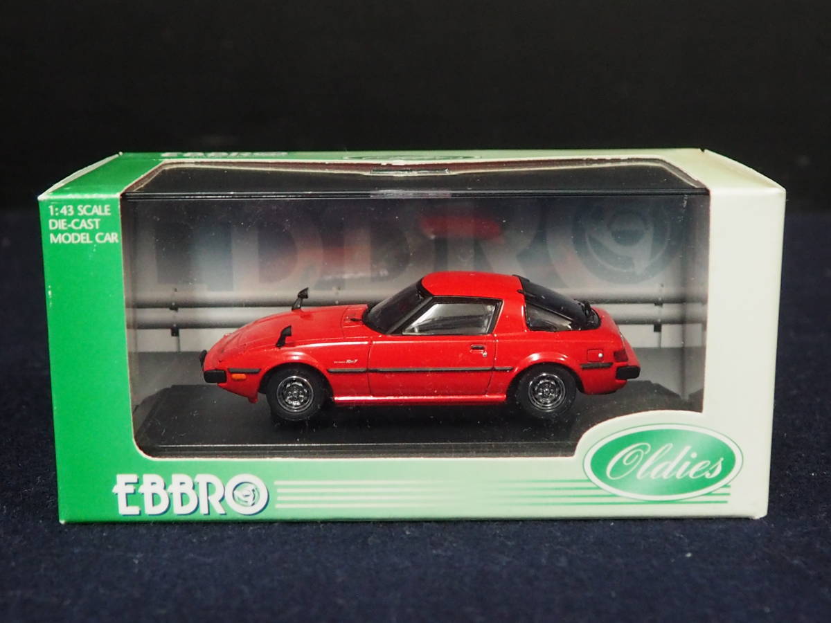 EBBRO ミニカー＜MAZDA SAVANNA RX7 GT 1978＞RED 588 1:43 SCALE DIE-CAST MODEL CAR Oldies ケース入り 箱入り_画像2