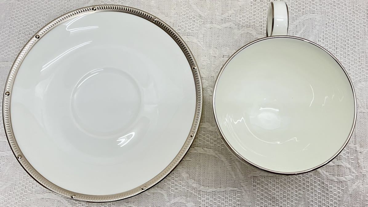 1円〜 ノリタケ ボーンチャイナ Noritake カップ&ソーサー 花更紗 / ロシェルプラチナ3客まとめ 洋食器 金彩 コーヒーカップ ティーカップ_画像4