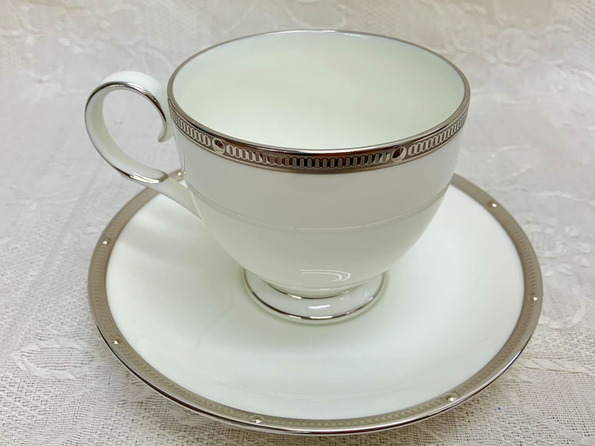 1円〜 ノリタケ ボーンチャイナ Noritake カップ&ソーサー 花更紗 / ロシェルプラチナ3客まとめ 洋食器 金彩 コーヒーカップ ティーカップ_画像3