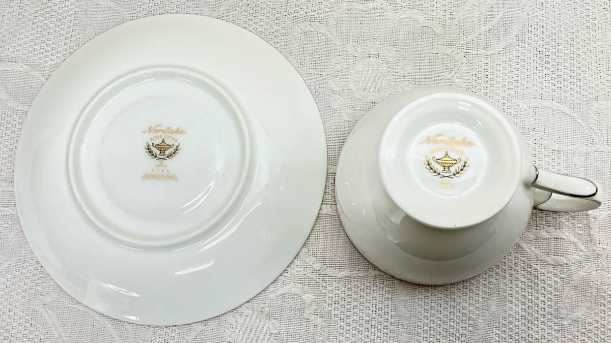 1円〜 ノリタケ ボーンチャイナ Noritake カップ&ソーサー 花更紗 / ロシェルプラチナ3客まとめ 洋食器 金彩 コーヒーカップ ティーカップ_画像5