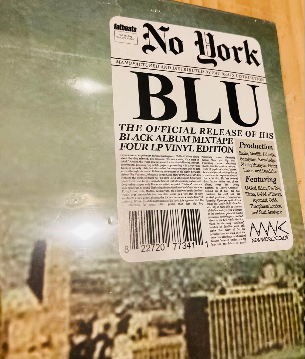 Blu York LP レコード 新品 未開封 ヒップホップ Hiphop Blu York LP レコード 新品 未開封 ヒップホップ Hiphop ブルー
