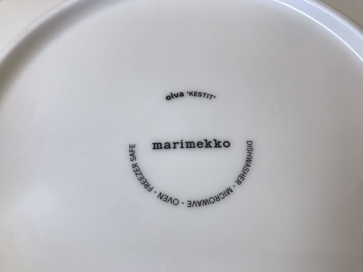 mG 60 マリメッコ ④ ピンク×ホワイト プレート ケスティト KESTIT marimekko 食器 ※外箱なし、長期保管品_画像4