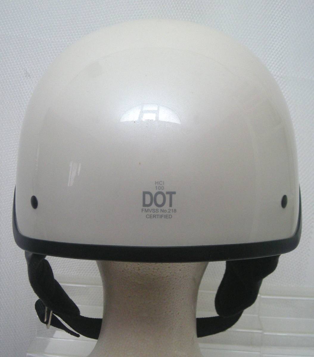 HCI 100 ハーフヘルメット 半キャップ 半帽 DOT規格 FMVSS No.218 中古品 シールドなし_画像4