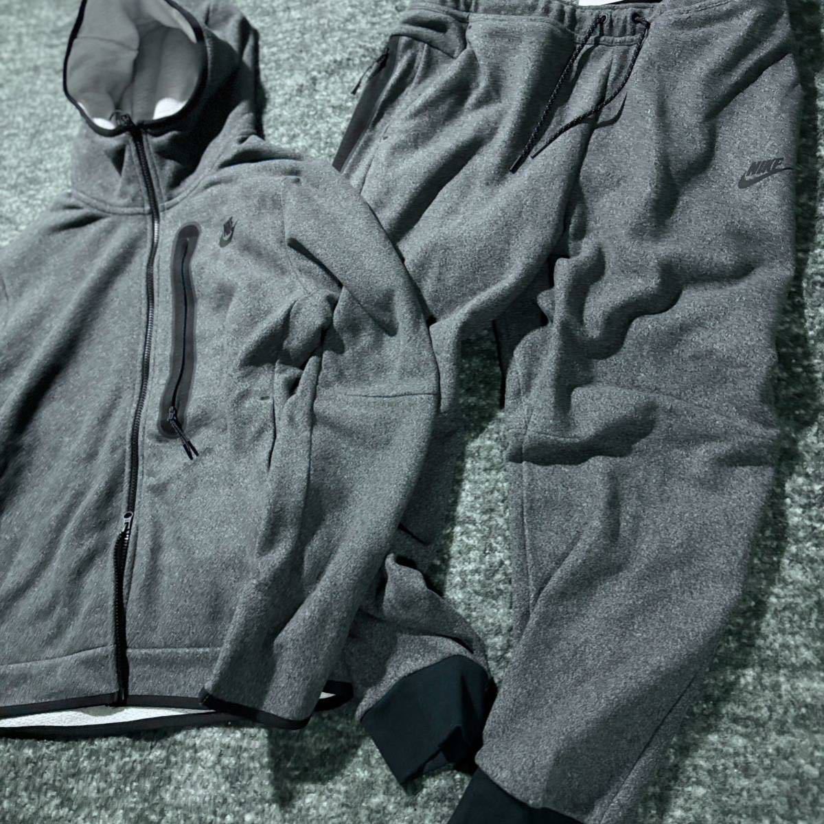 新品 ナイキ テックフリース 上下 セットアップ Lsize ダークグレー NIKE TECH FLEECE 定価3.4万 パーカー ジョガーパンツ スウェット