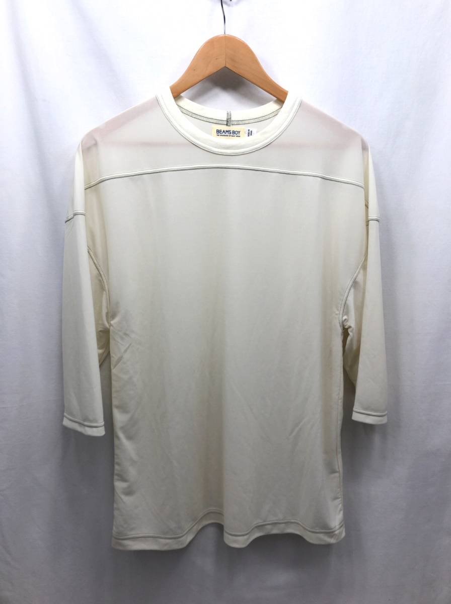 BEAMS BOY short sleeves T-shirt lady's ivory eggshell white unisex men's also Beams Boy 24012201