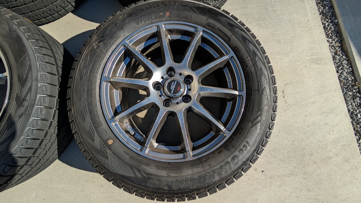 ☆中古　225/65R17　2019年37週製造　YOKOHAMA ice guard SUV G075　スタッドレスタイヤ＆ホイールセット4本　シュナイダーA-TECH　☆_画像2