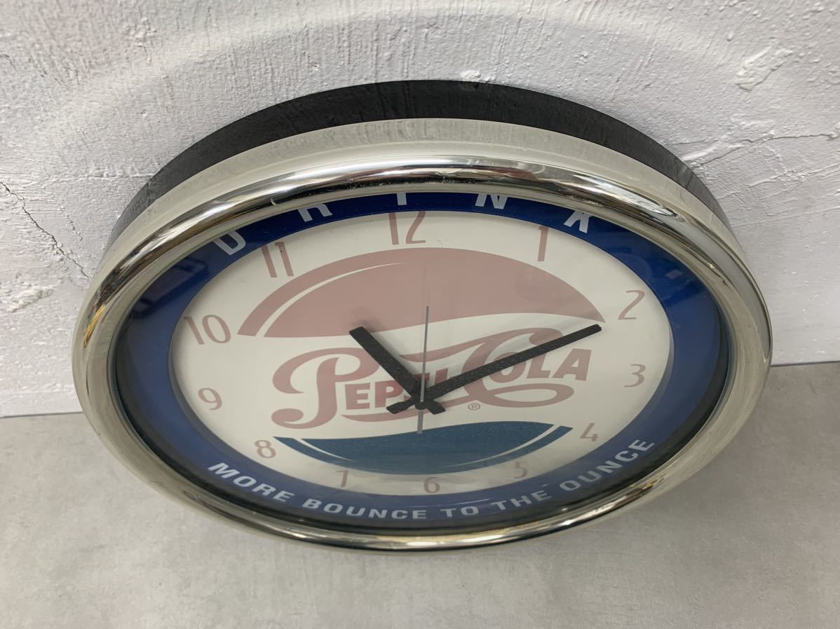 R175 ビンテージ ペプシコーラ 壁掛け時計 アナログ レトロ Vintage Large Pepsi Cola Wall Clock 1997 デカ時計 ノベルティ 広告_画像4