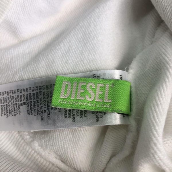 ディーゼル　DIESEL フード付きパーカー　ロゴ入り　白　巾着バッグ付き_画像9