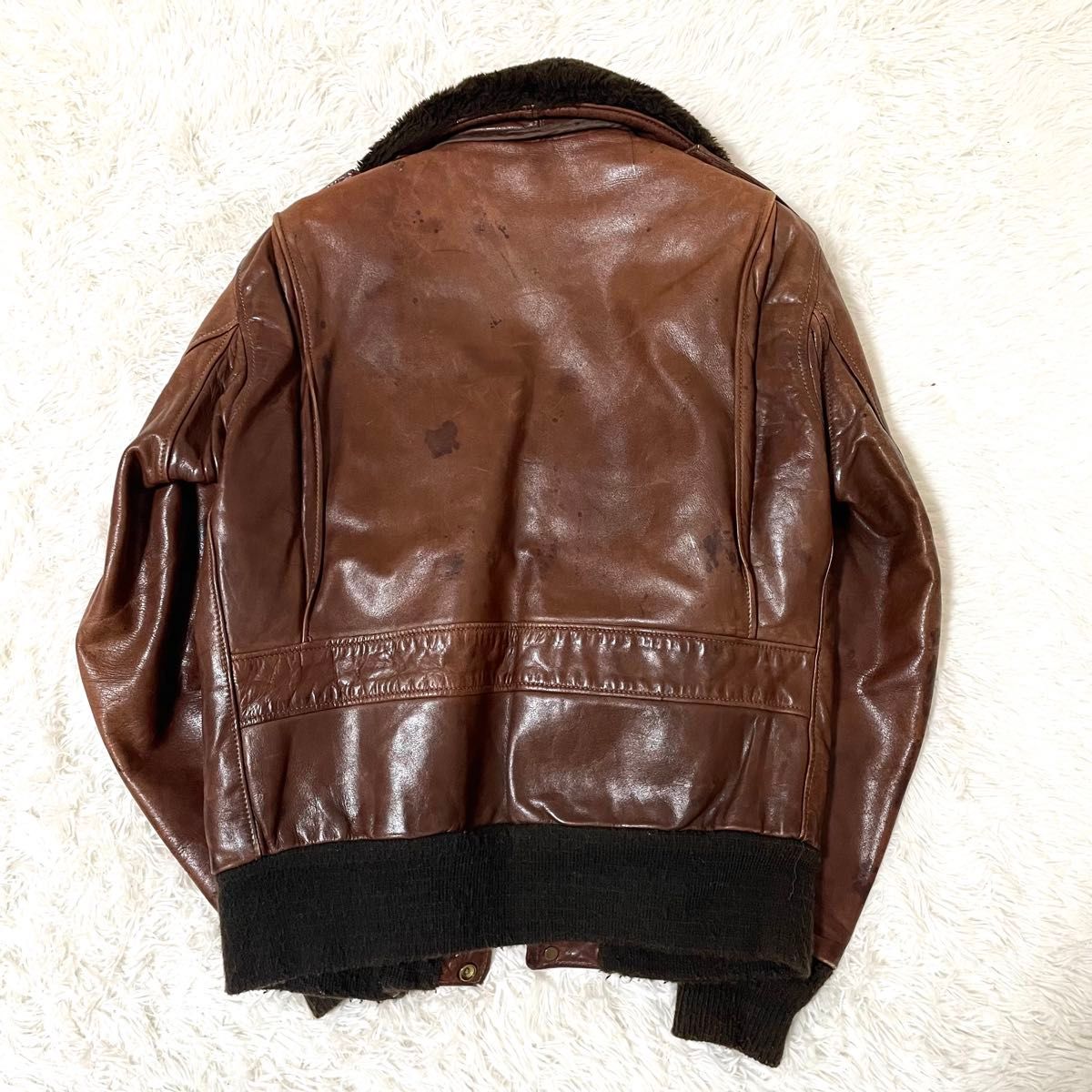 Schott A-2 G-1 フライト ボア レザー ライナー ブラウン 38 Schott A-2 G-1 フライト ボア レザー ライナー ブラウン 38