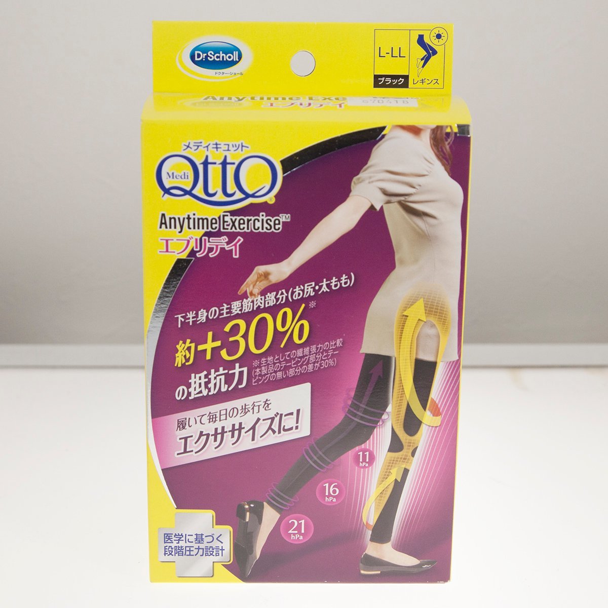 [Dr.Scholl]metikyuto[eni time exercise Every tei] leggings L-LL black [ unused ]