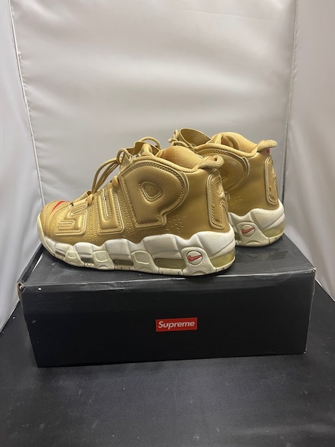 ☆ Supreme 17ss Nike AIR MORE UPTEMPO 27.5cm シュプリーム ナイキエアモアアップテンポ ゴールド スニーカー ☆_画像2