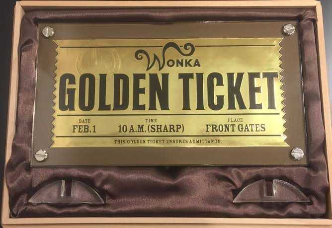  new goods unopened meti com toy Golden ticket Charlie . chocolate factory movie Pro p* replica wonkaWonka free shipping 