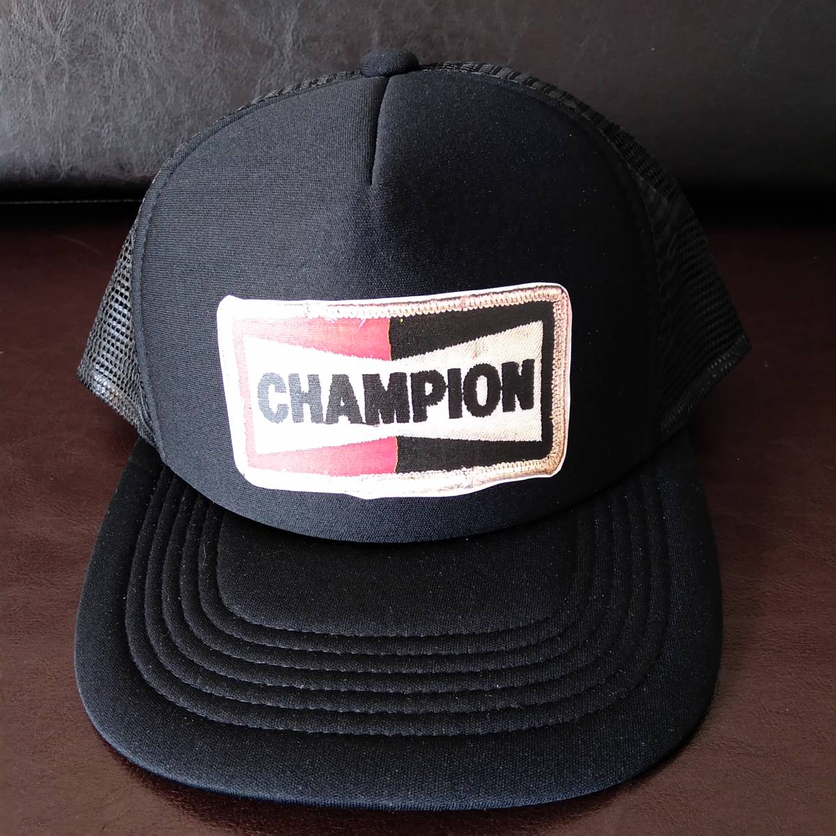 即決★シングルナイロンメッシュキャップ【Champion】黒単色_画像1