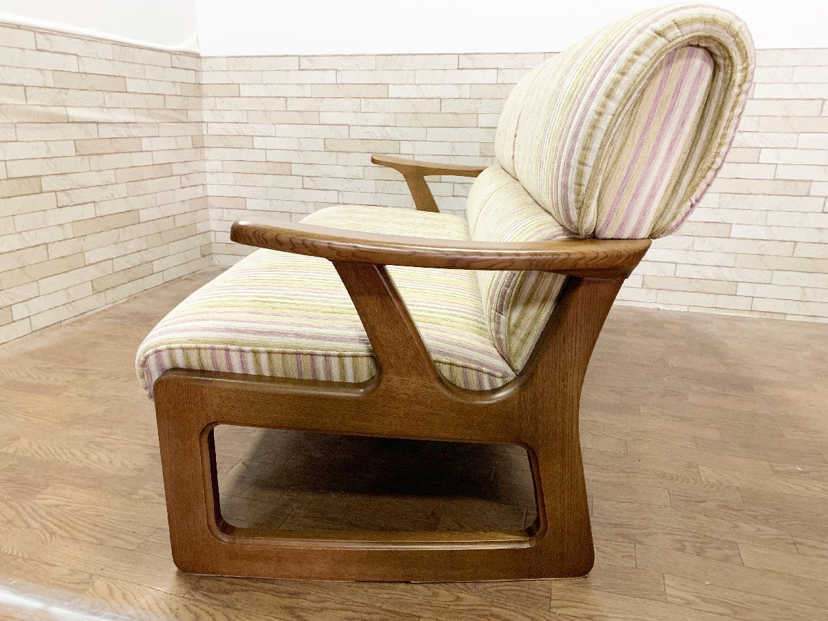 maruni マルニ木工 ソファ 椅子 2～3人掛け チェア インテリア 家具 幅145cm 布地 木製 腰掛（貝223）_画像6