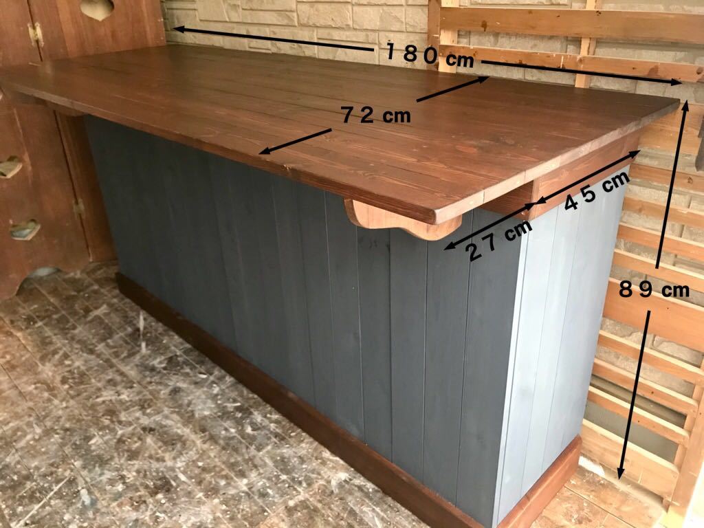 [K-413] kitchen counter table * store reji pcs * bar counter *H89*W180*D72.* color size modification possibility 