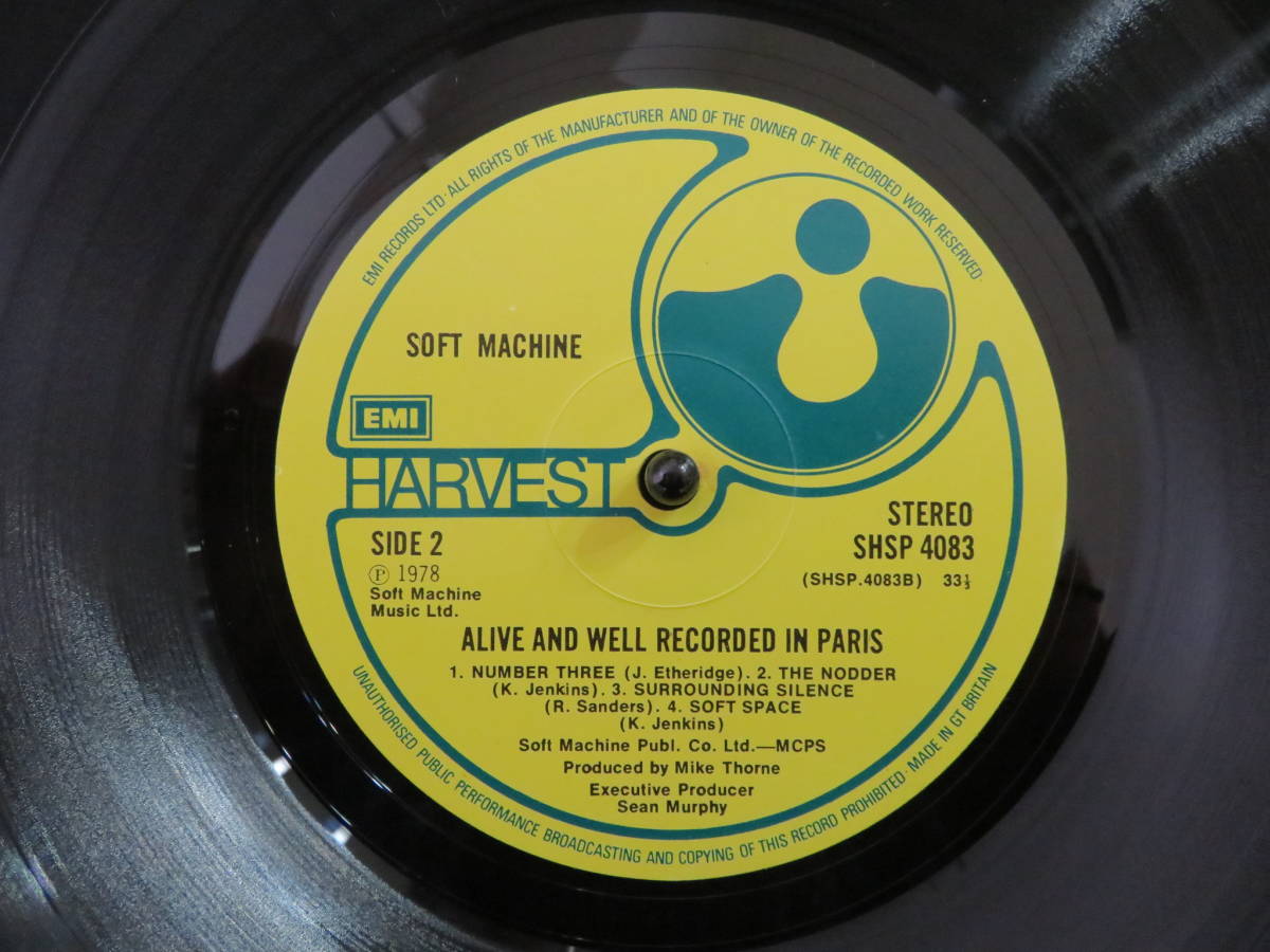 SOFT MACHINE/Alive & Well Recorded In Paris（UK：Harvest SHSP 4083) '78_画像4