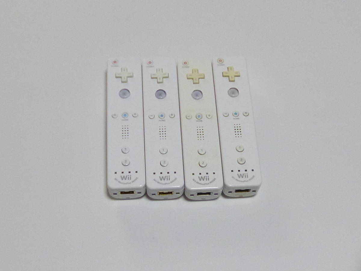 R065【即日発送 送料無料 動作確認済】Wii リモコン　モーションプラス内蔵　4個セット 任天堂　純正品　RVL-036 白 ホワイト コントローラ_画像1