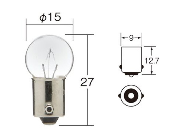 白熱 バルブ パネル 計器灯 表示灯 ランプ ライト 12V 6W BA9s G14 クリア 10個 一般 ノーマルバルブ 小糸製作所 小糸 KOITO 1263_画像3