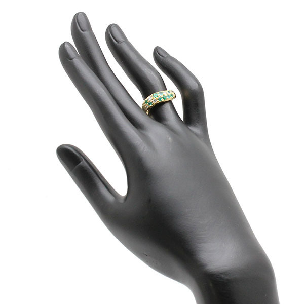 tasakiTASAKI K18YG emerald tourmaline diamond ring 11 number D0.19ct yellow gold 750 woman present brand 