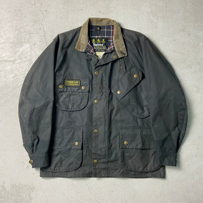 95年製 90年代 英国製 Barbour INTERNATIONAL SUIT バブアー インターナショナルスーツ オイルドジャケット C44 メンズL相当