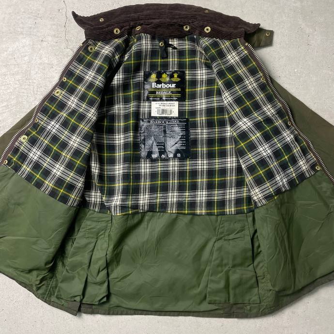 00年製 英国製 Barbour BEDALE バブアー ビデイル オイルドジャケット EX LGE C32 メンズ2XS相当 レディースXS相当_画像4