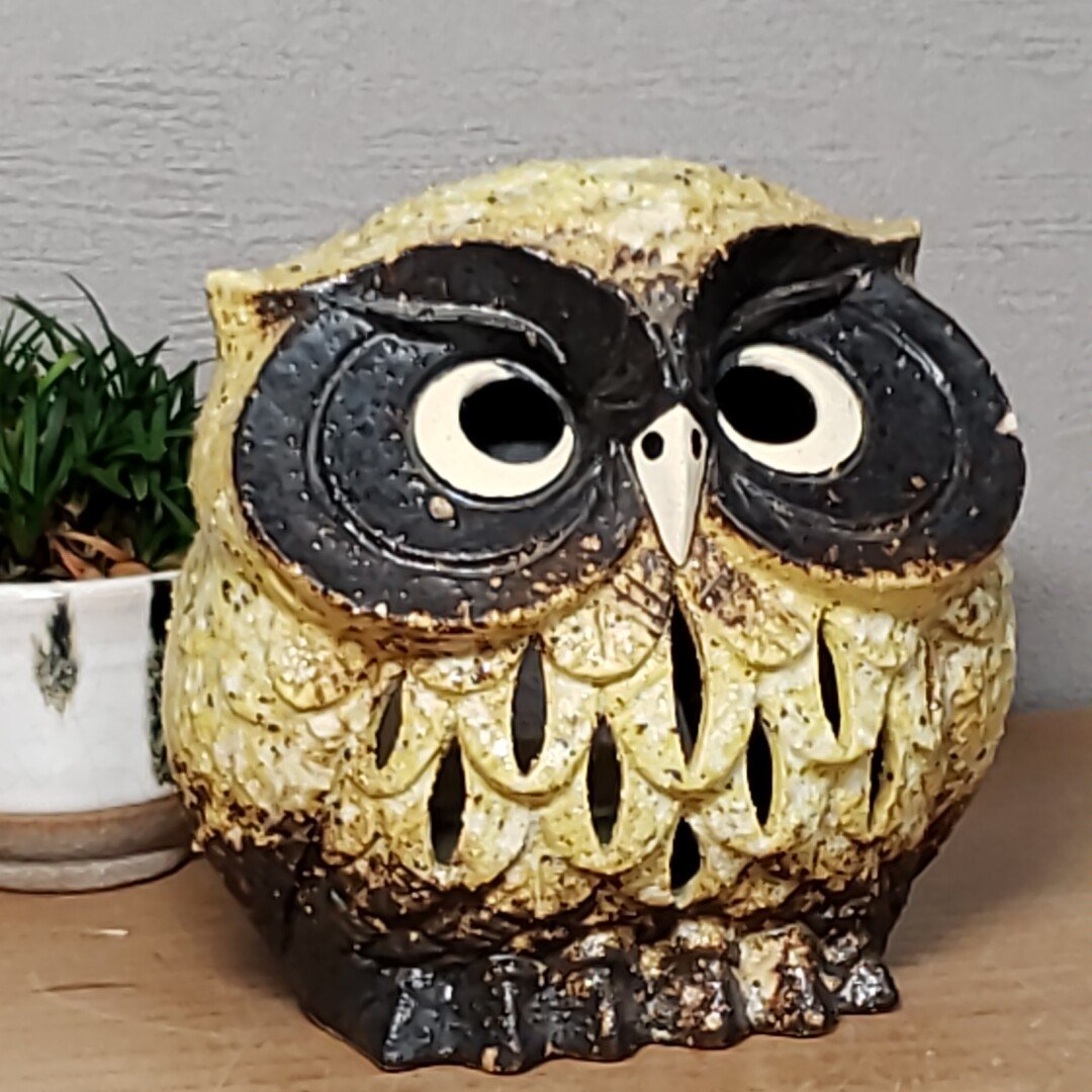  tea censer owl ceramics Shigaraki . Japanese style stylish .... aroma tea ornament interior fire candle tea ... censer [60i3546]