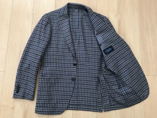 【美品】Blue&Grigio by RINGJACKET★チェック柄ジャケット★グレー系★165‐6DROP_画像2