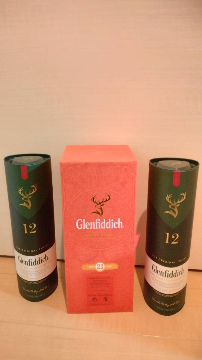 scotch whisky glenfiddich aged 21 years x1本、 years 12 x2本 single malt 未開栓 グレンフィディック 21年 12年 送料込_画像1