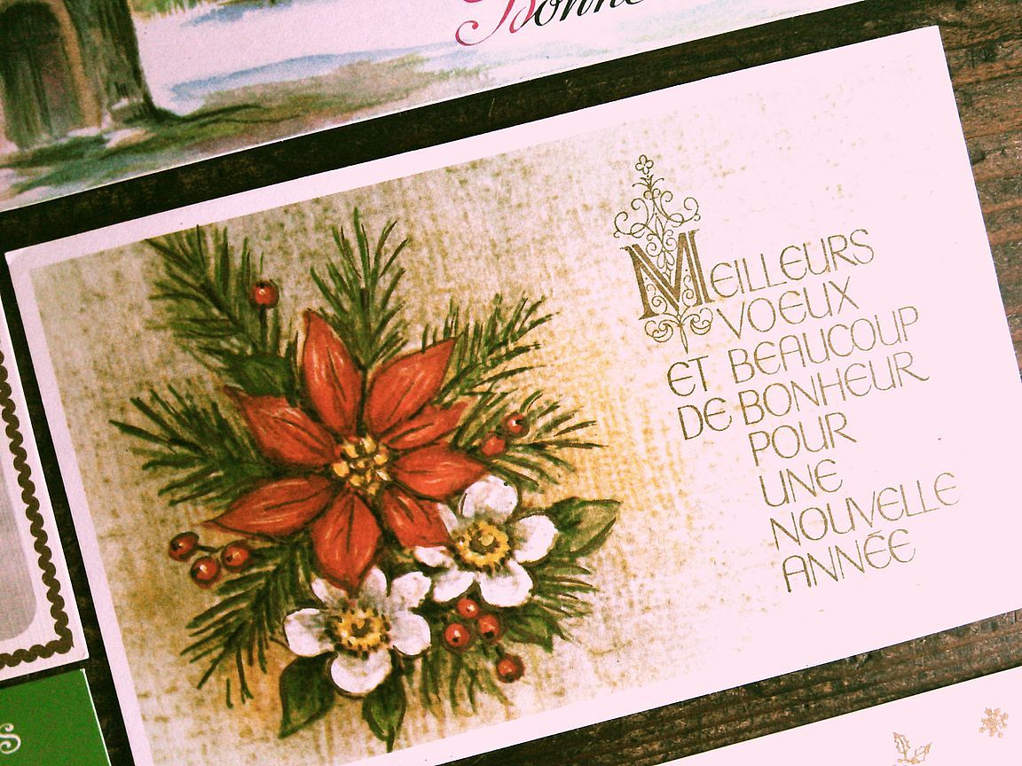 ビンテージグリーティングカード(22)L71◆５枚セット ニューイヤー クリスマス フランス ドイツ イギリス ベルギー イタリア_画像3