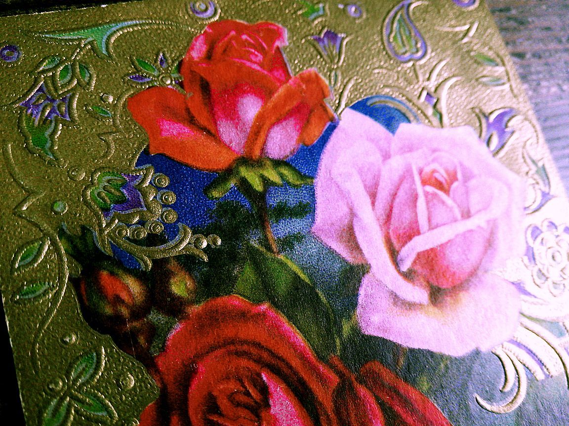 花(5)D19◆薔薇 バラ エンボス アンティークポストカード フランス ドイツ イタリア イギリス ビンテージ _画像5