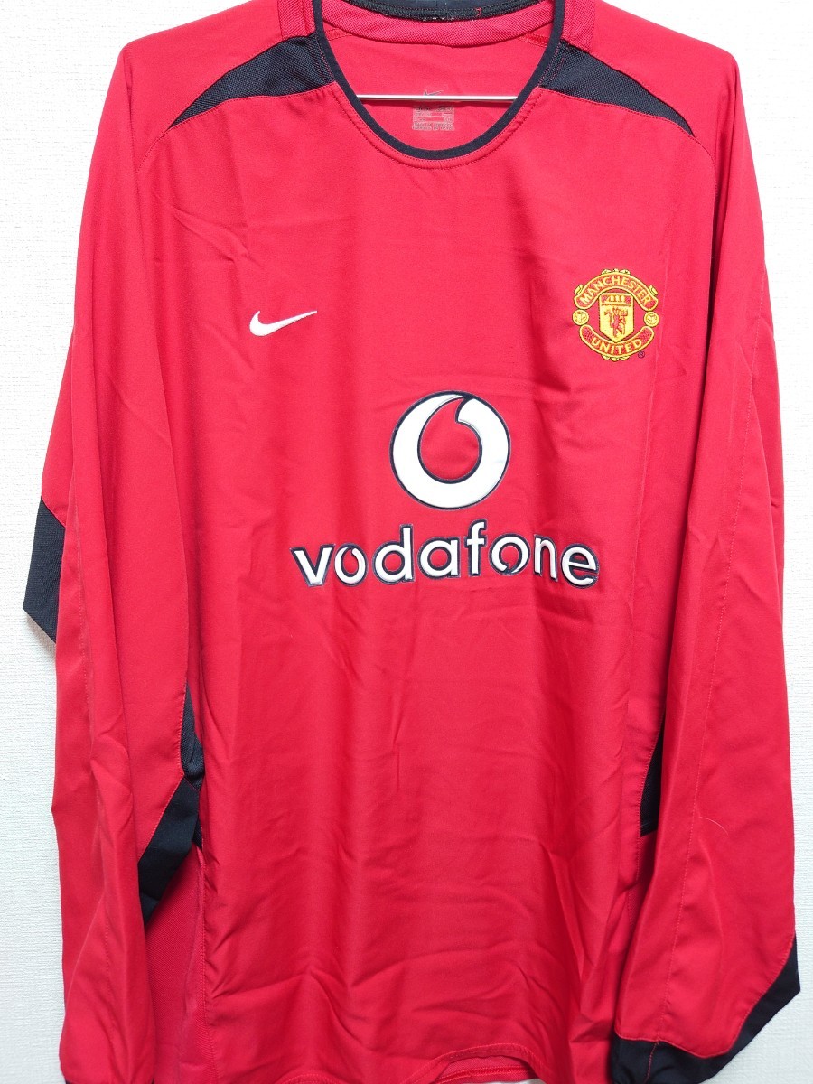 NIKE 2002〜04 マンチェスターユナイテッド 長袖 ユニフォーム Manchester united ベッカム ロナウド ホーム　XXL　SIZE_画像1